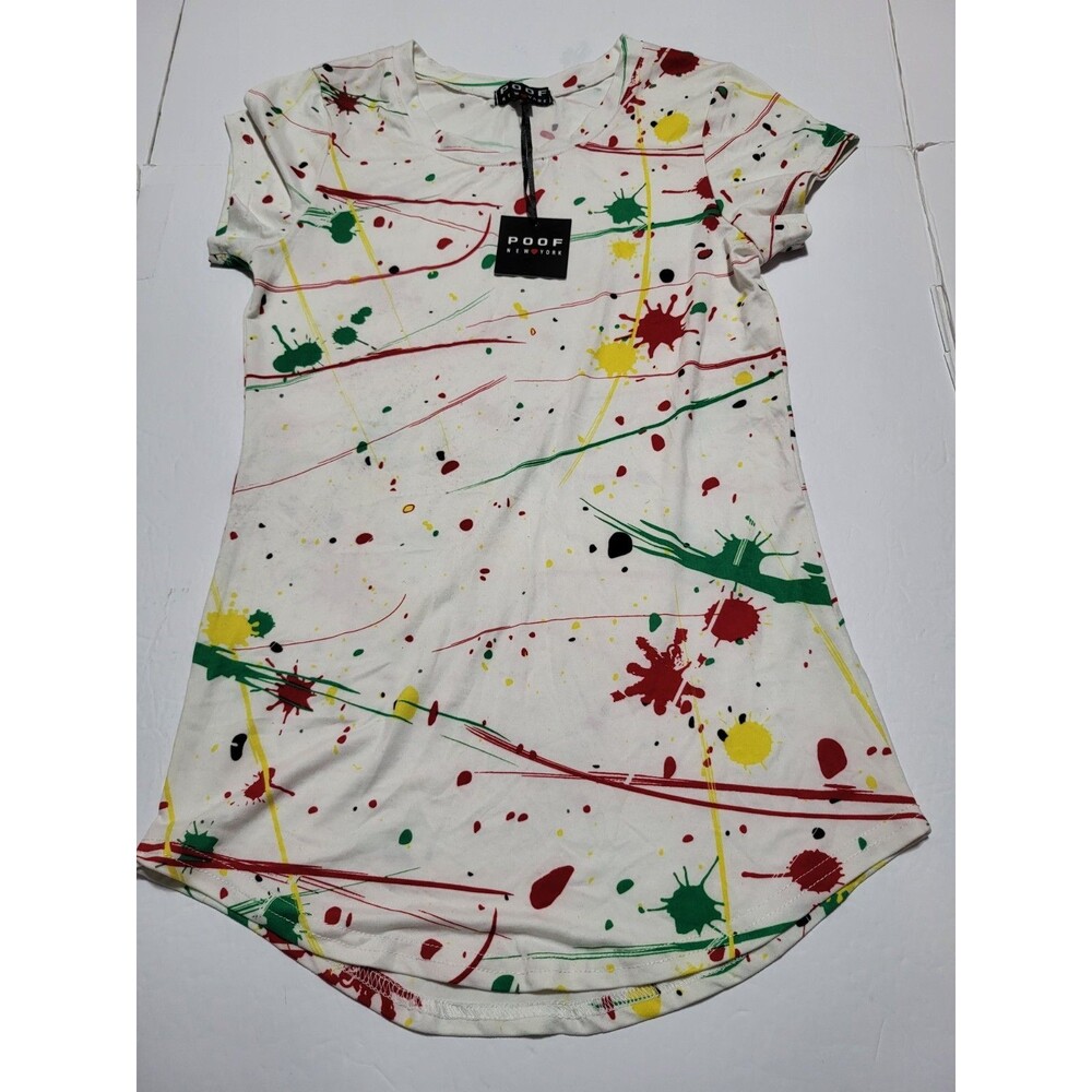 (#L4) POOF NEW YORK Colorful Painting Double Sided Shirt SIZE WOMEN'S S